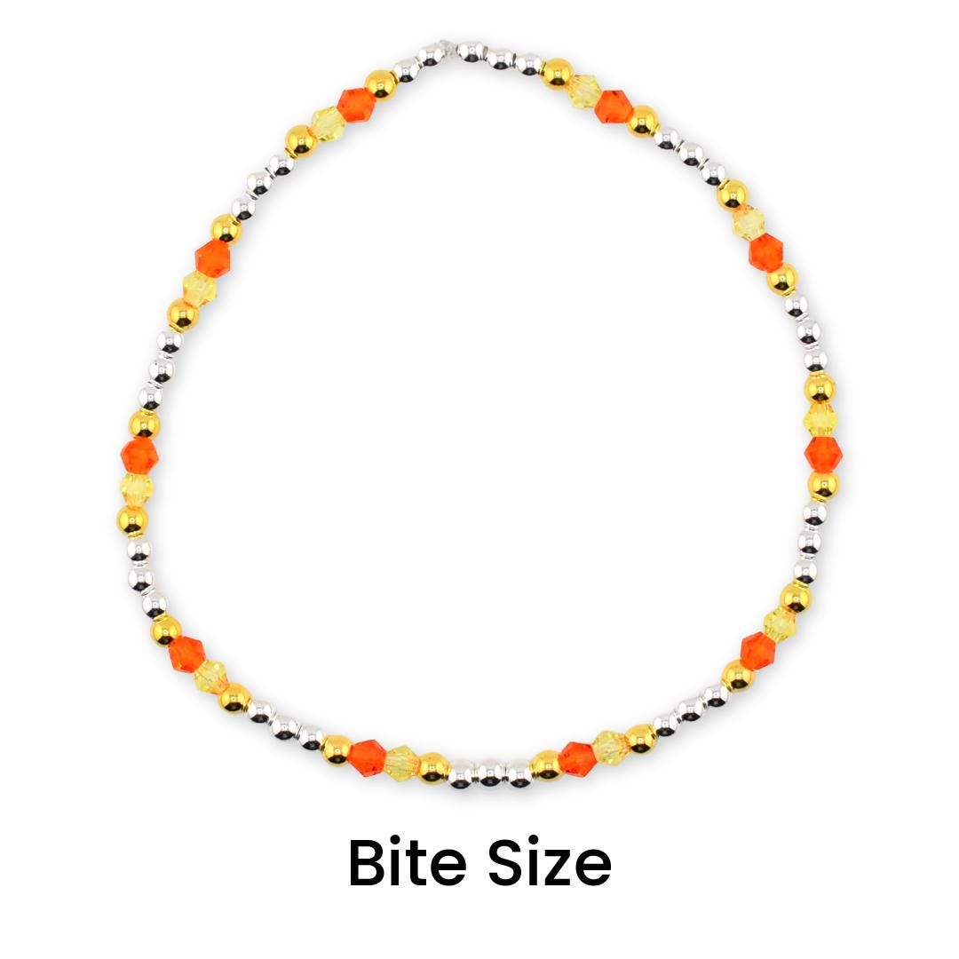 Candy Corn Charm Bracelet Stack: Beaded Halloween Jewelry Set