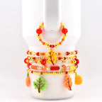 Fall Colored Tumbler Handle Charm - Leaf, Pumpkin & Acorn Design