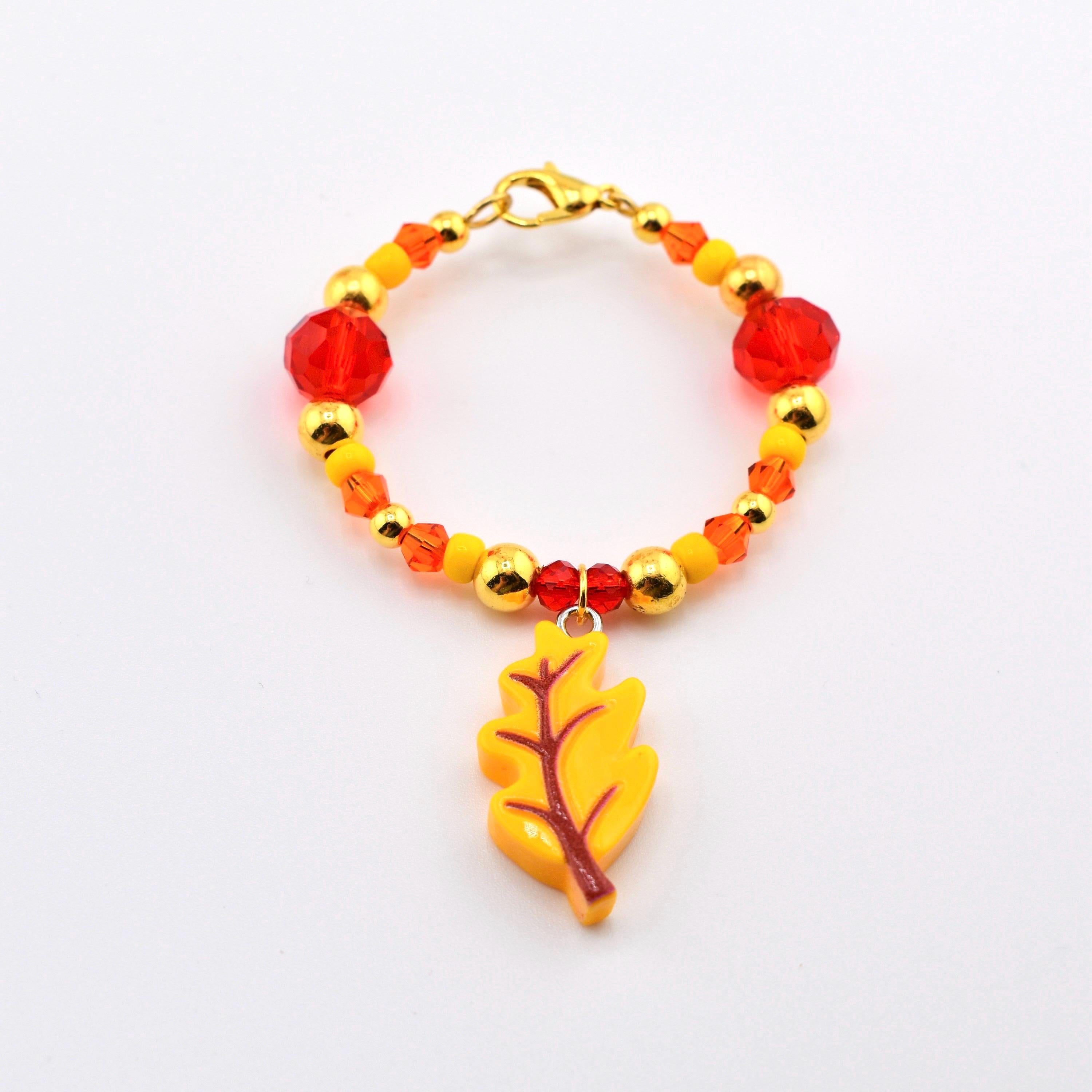 Fall Colored Tumbler Handle Charm - Leaf, Pumpkin & Acorn Design