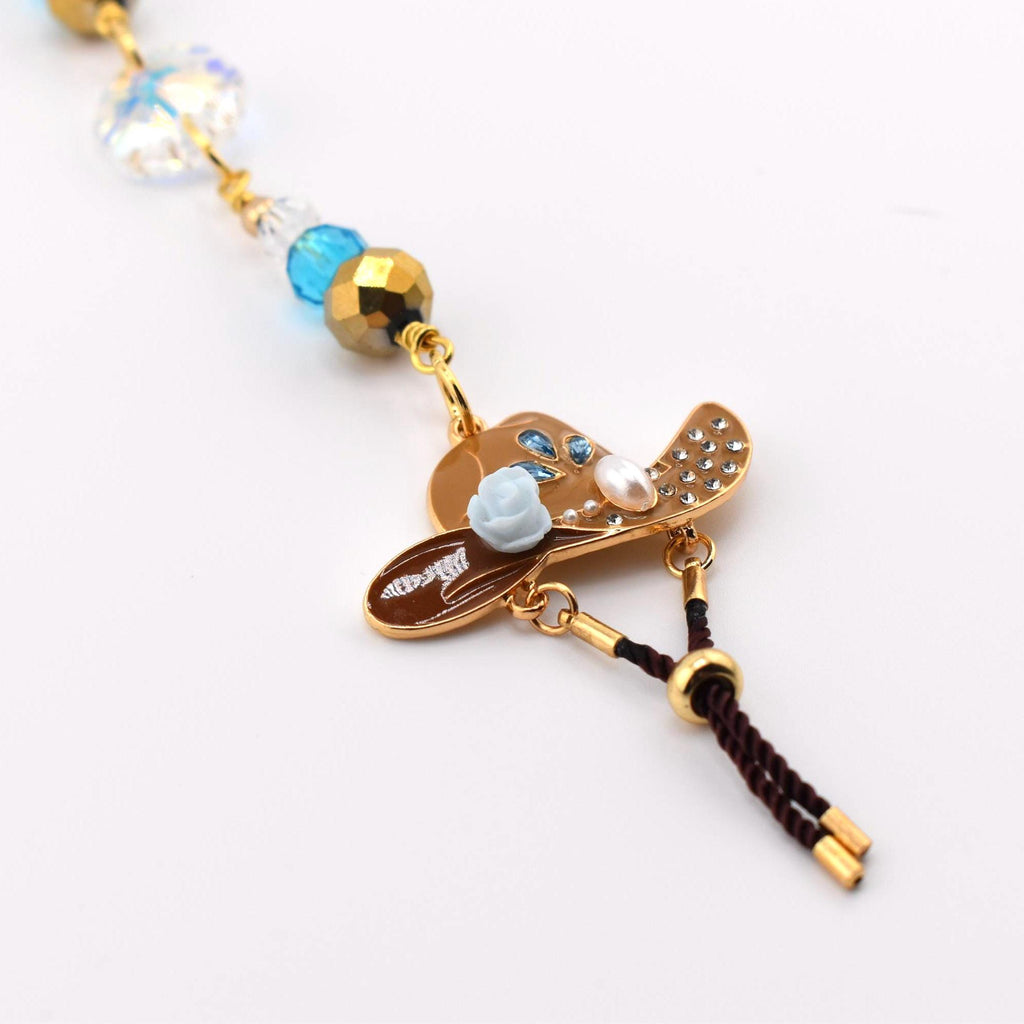 Western Cowgirl Crystal Suncatcher, Rearview Mirror Charm, Cowboy Hat Car Charm, Boho Hanging Crystal Decor, Window Prism Ornament