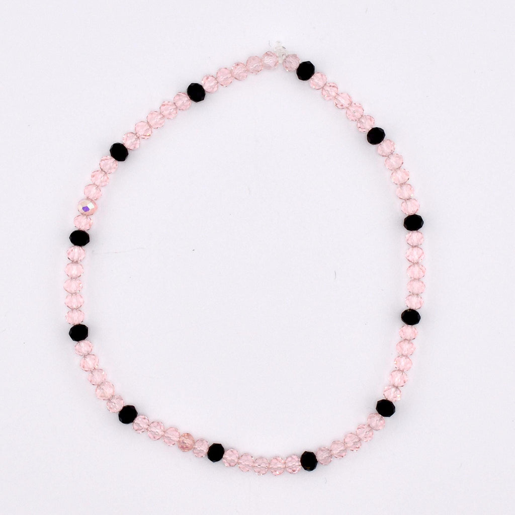 Rosewater and Onyx Bracelet Collection: Pink and Black Beaded Bracelets