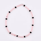 Rosewater and Onyx Bracelet Collection: Pink and Black Beaded Bracelets
