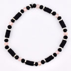 Rosewater and Onyx Bracelet Collection: Pink and Black Beaded Bracelets
