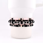 Rosewater and Onyx Bracelet Collection: Pink and Black Beaded Bracelets