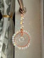 Crystal Sun Catcher Window Hanging | Handmade Copper Suncatcher | Rainbow Maker | Prism Window Decor