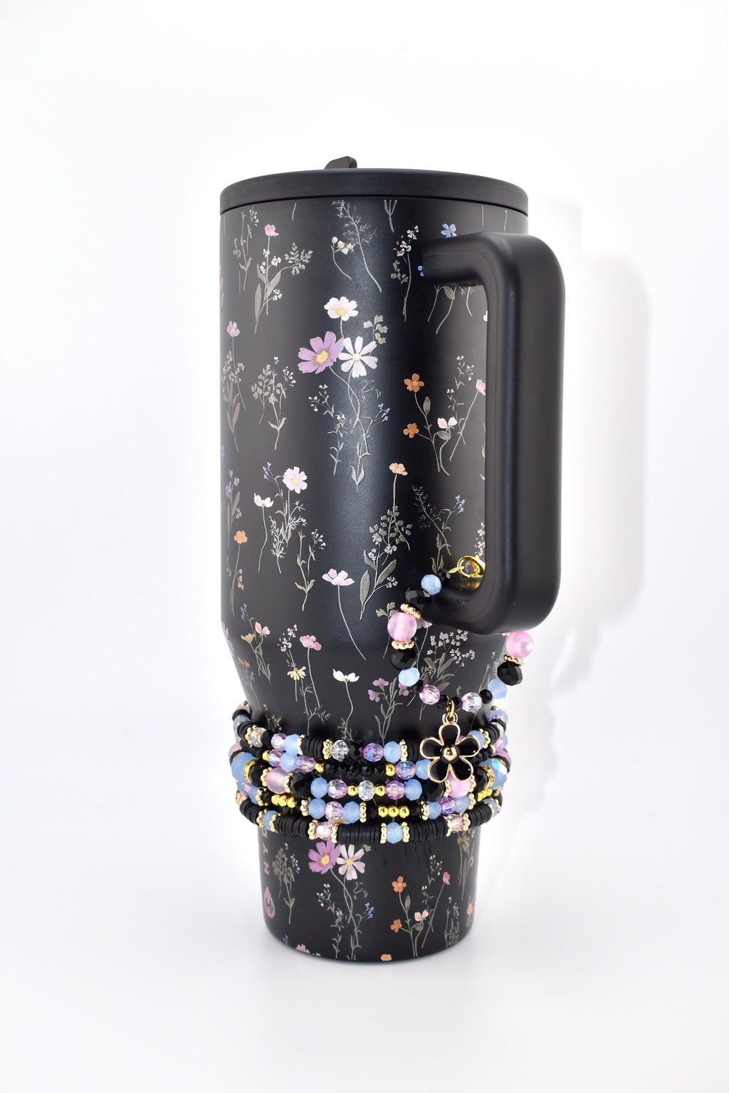 Midnight Floral Tumbler Handle Charm Bracelet