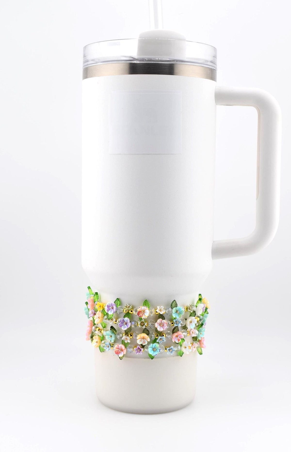 Pastel Flower Beaded Bracelet | Handmade Floral Stretch Jewelry | Spring Garden Charm
