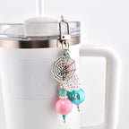 Pink and Teal Halloween Tumbler Straw Charm or Bag Charm