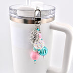 Pink and Teal Halloween Tumbler Straw Charm or Bag Charm