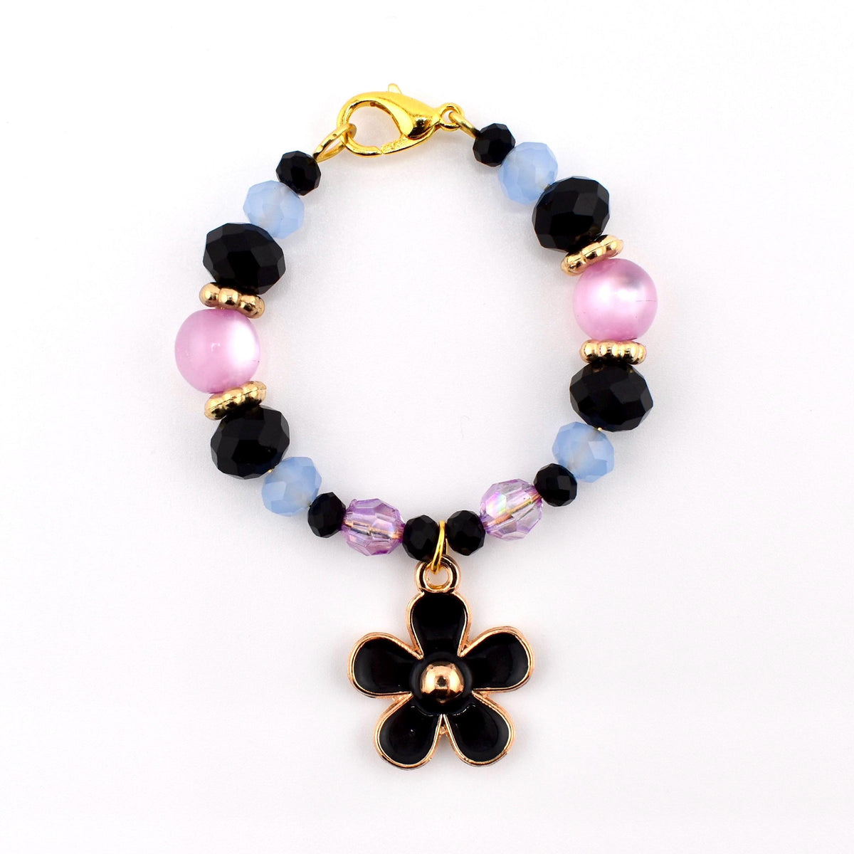 Midnight Floral Tumbler Handle Charm Bracelet