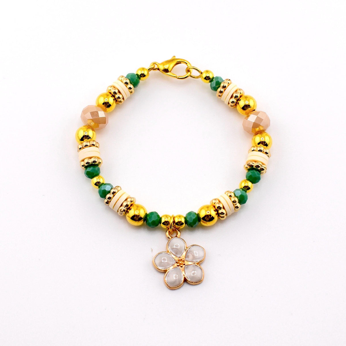 Heirloom Floral Cream Tumbler Handle Bracelet