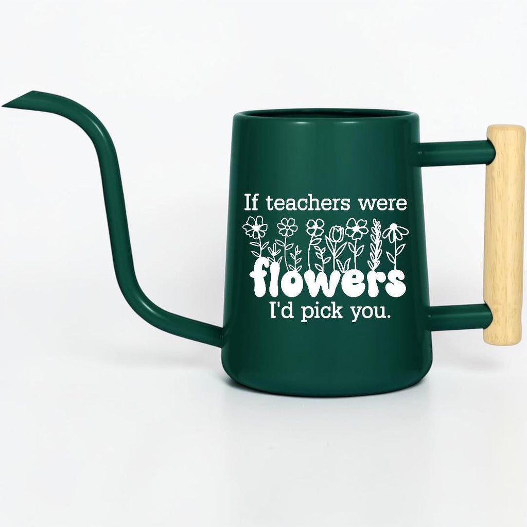Personalized Watering Can with Flower Design and Customizable Name or Word