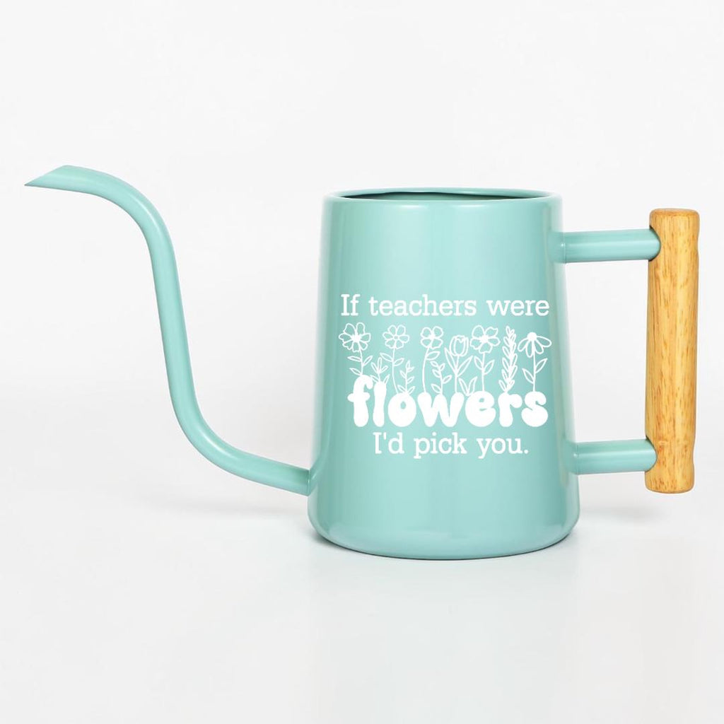 Personalized Watering Can with Flower Design and Customizable Name or Word