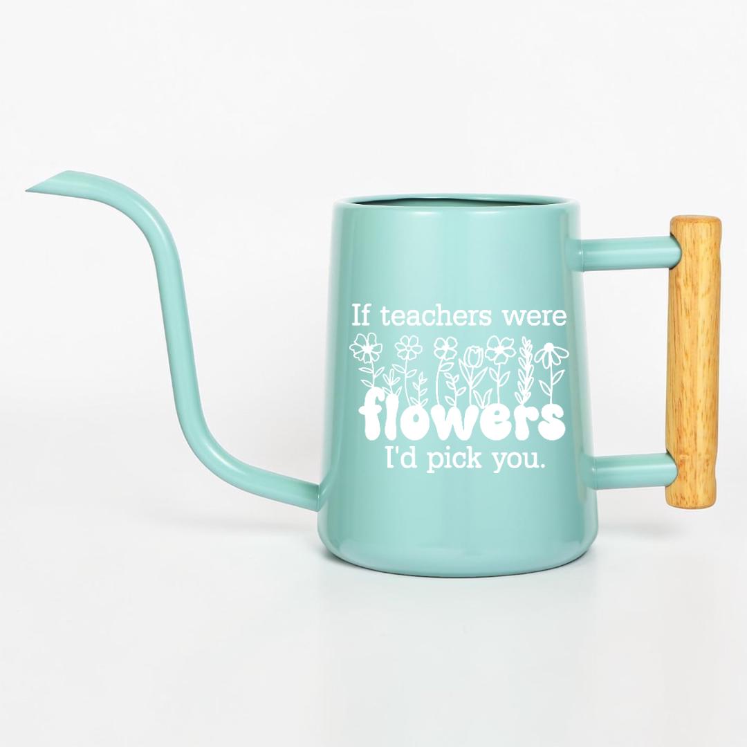 Personalized Watering Can with Flower Design and Customizable Name or Word