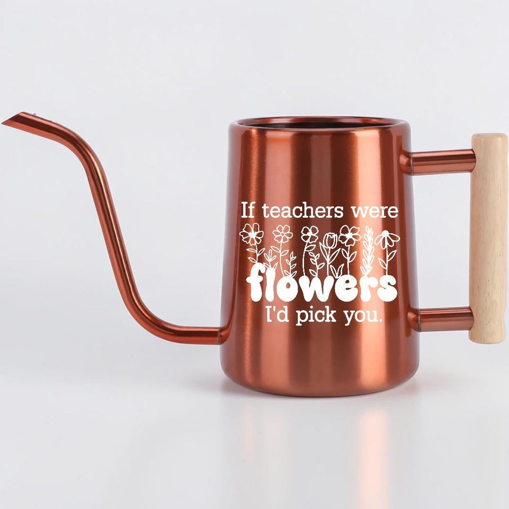 Personalized Watering Can with Flower Design and Customizable Name or Word