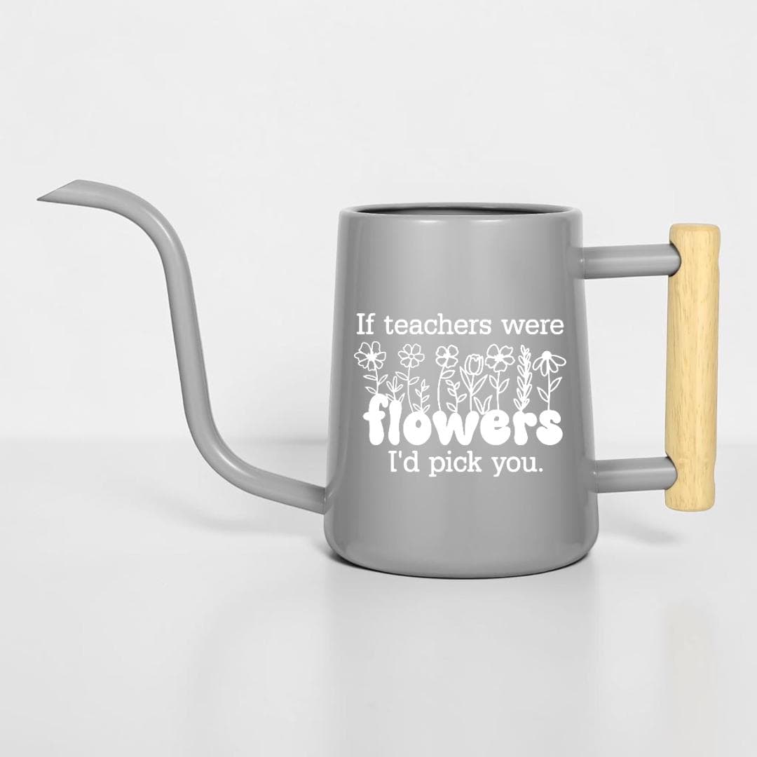 Personalized Watering Can with Flower Design and Customizable Name or Word