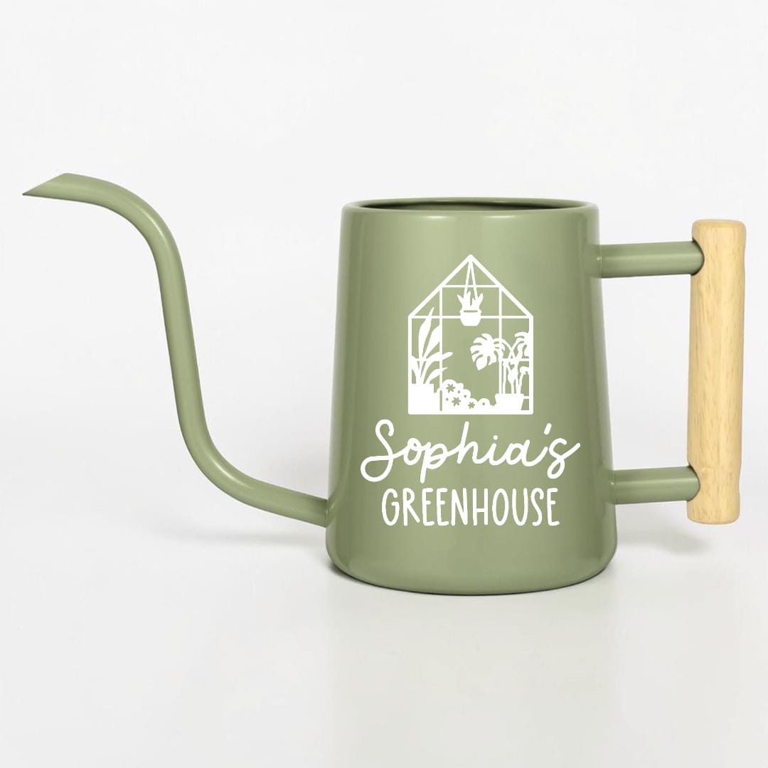 Metal Watering Can with Personalized Greenhouse Design