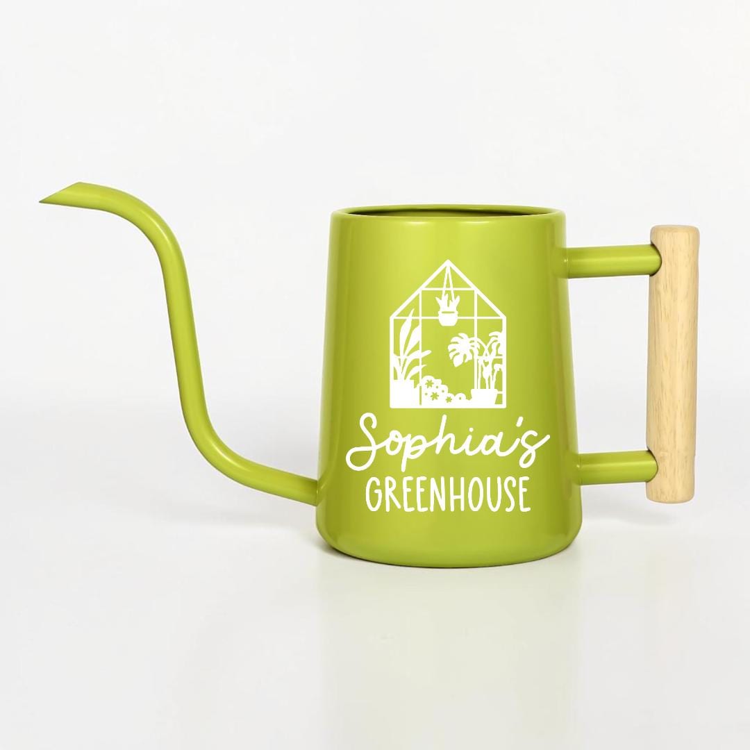 Metal Watering Can with Personalized Greenhouse Design