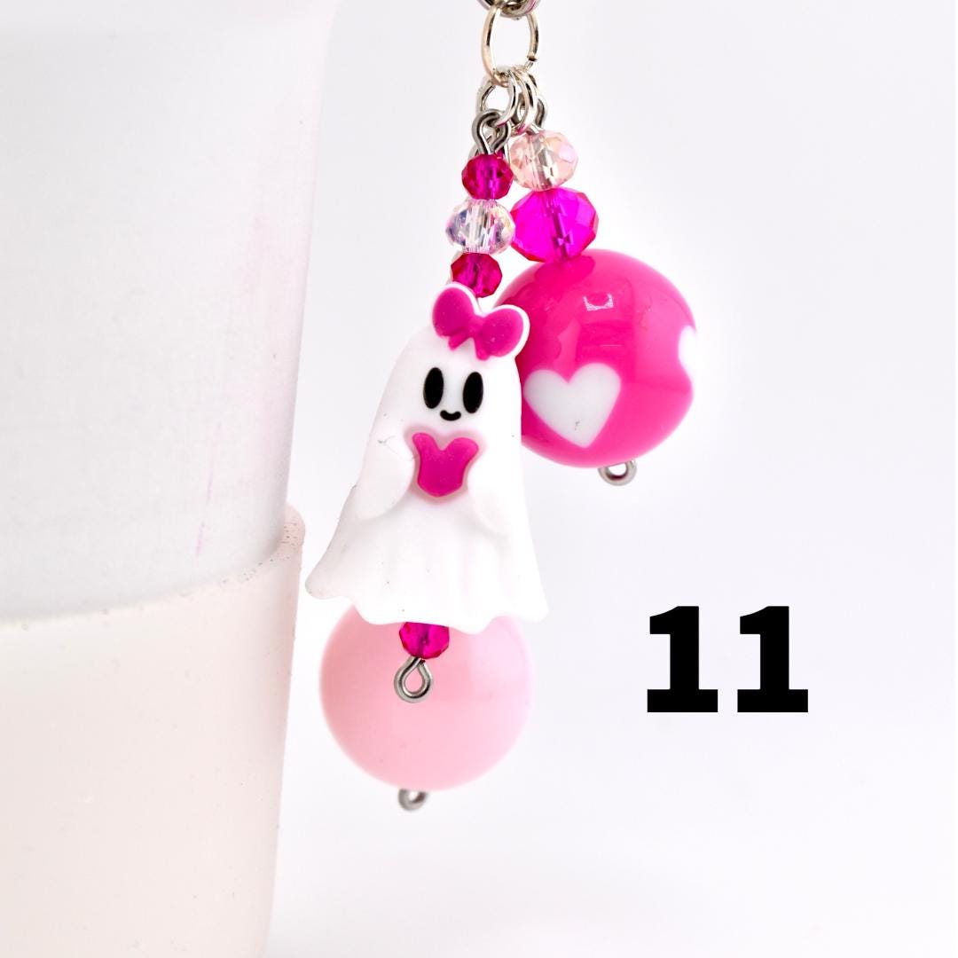 Pink Ghost Tumbler Handle Charm Bracelet