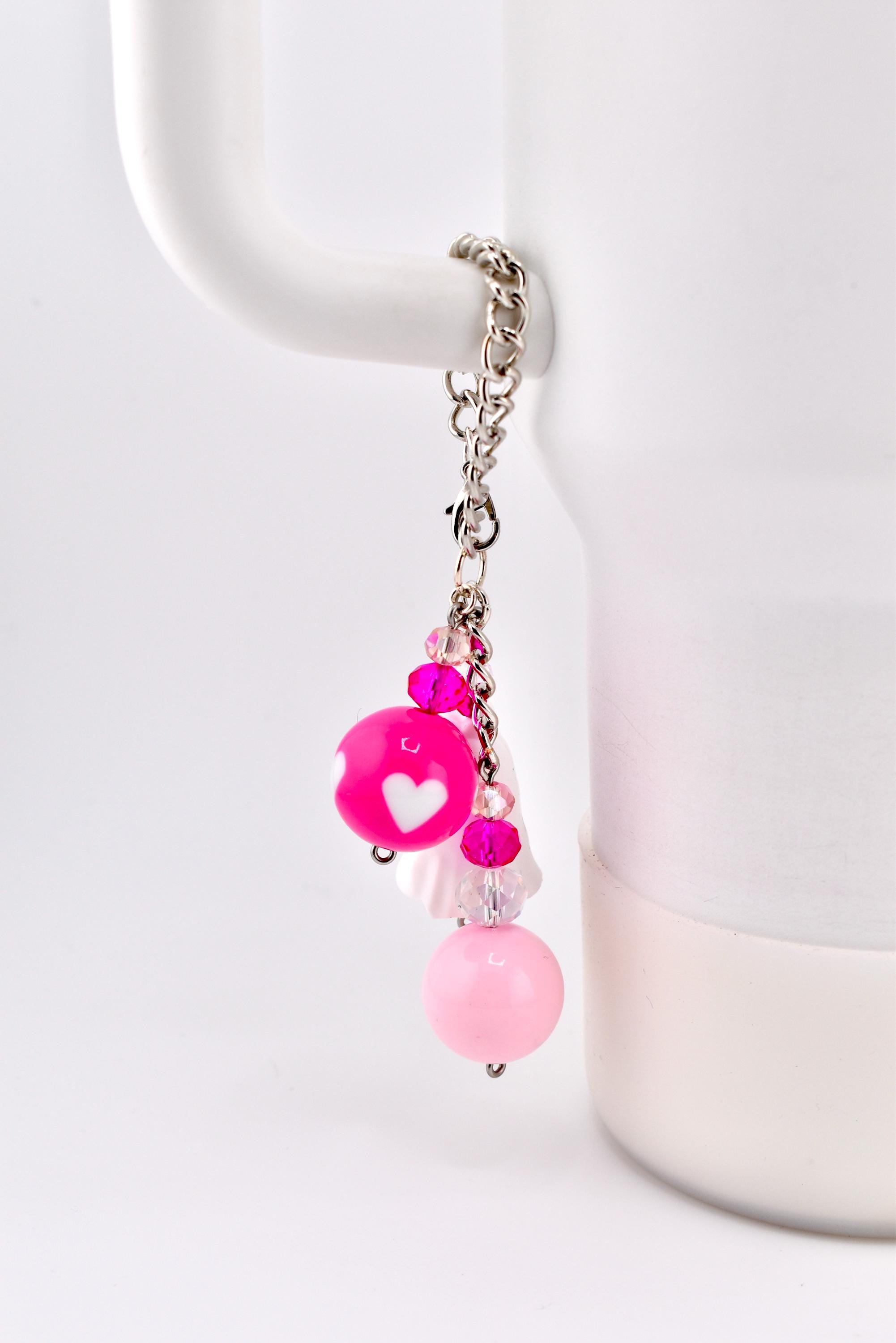 Pink Ghost Tumbler Handle Charm Bracelet