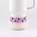 Sparkling Lilac Purple Bracelet Collection: Purple and Silver Beaded Stackable Bracelets