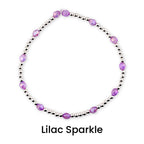 Sparkling Lilac Purple Bracelet Collection: Purple and Silver Beaded Stackable Bracelets