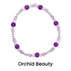 Sparkling Lilac Purple Bracelet Collection: Purple and Silver Beaded Stackable Bracelets