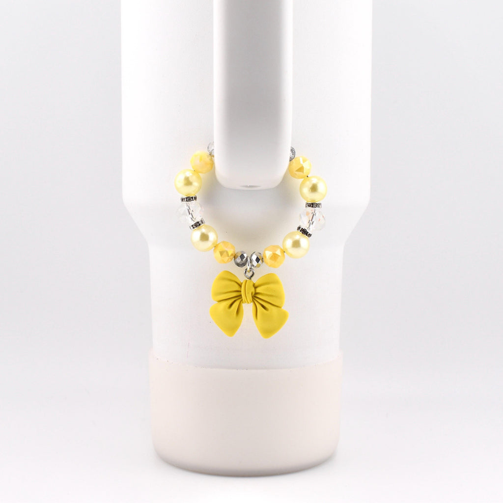 Simple Bow Charm Tumbler Handle Bracelet