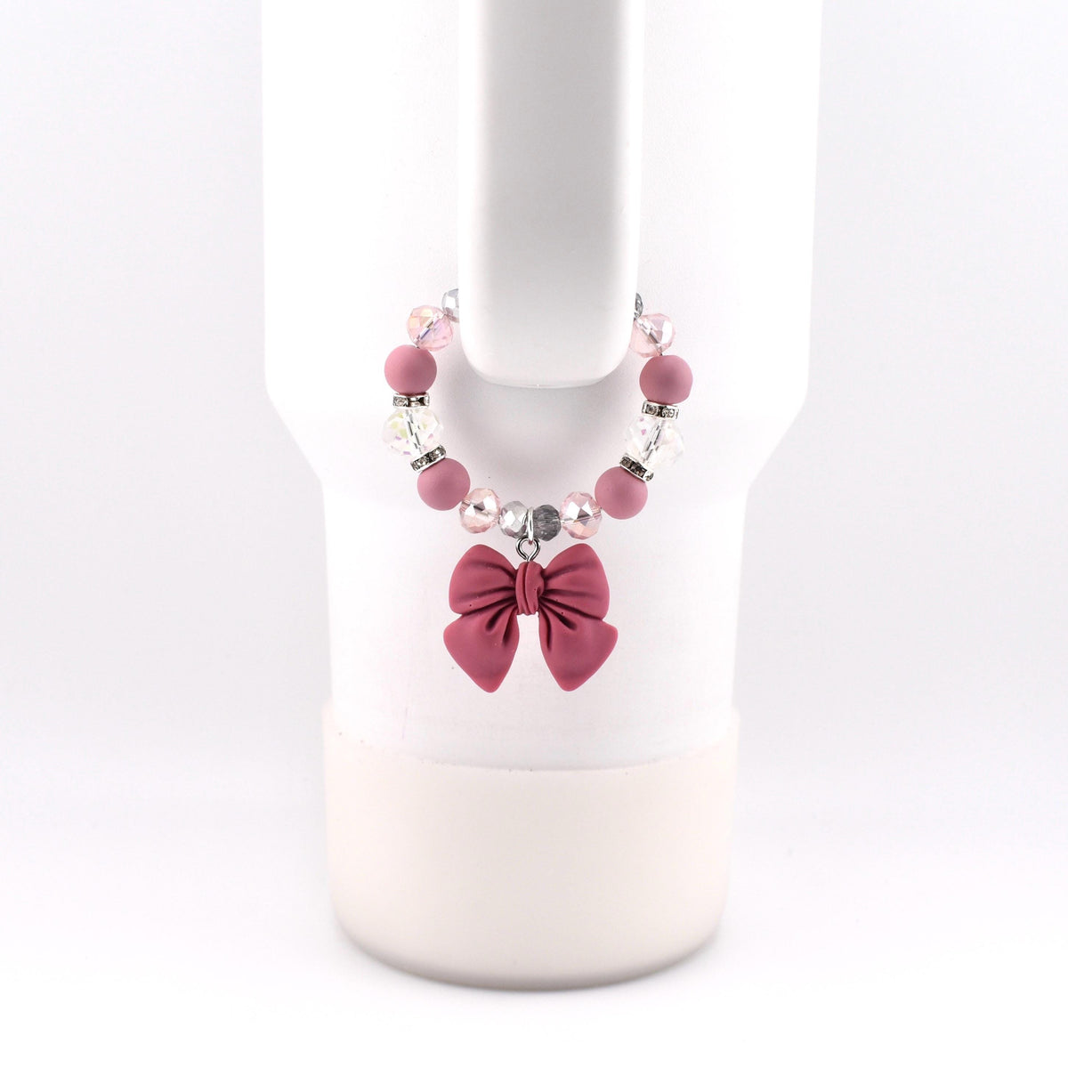 Simple Bow Charm Tumbler Handle Bracelet