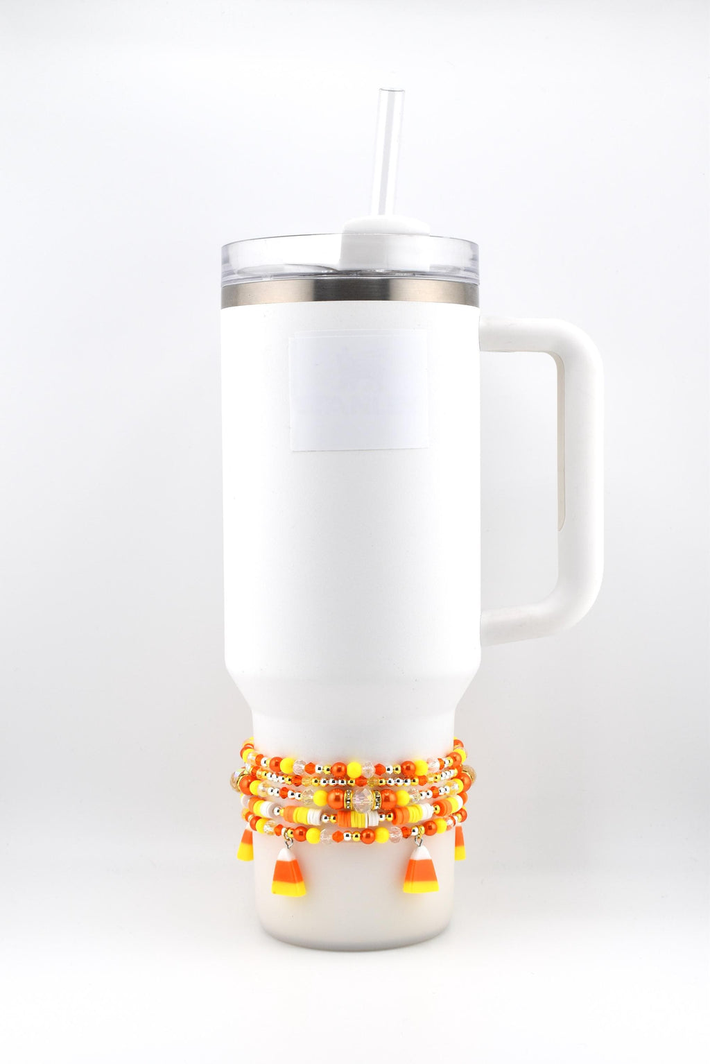 Candy Corn Charm Bracelet Stack: Beaded Halloween Jewelry Set