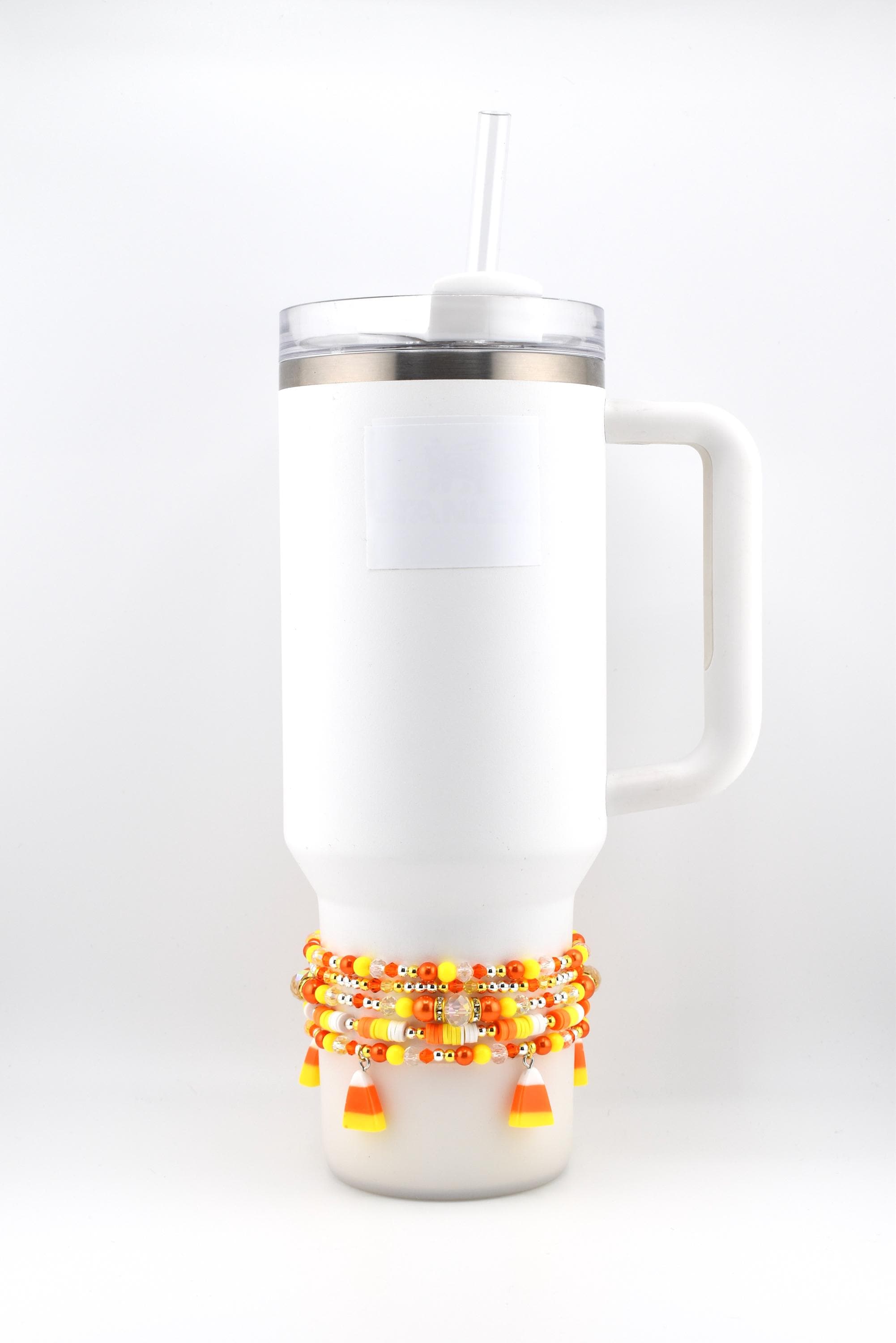 Candy Corn Charm Bracelet Stack: Beaded Halloween Jewelry Set