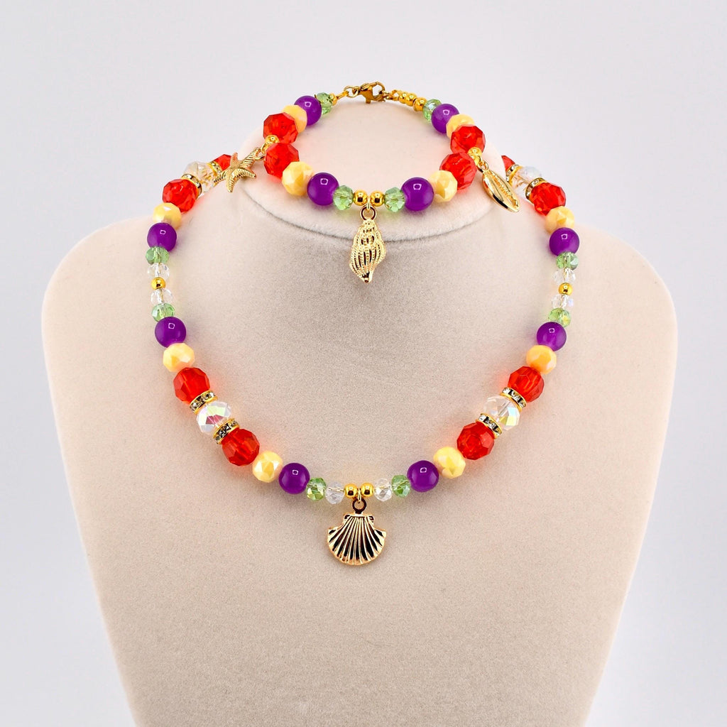 Princess Ariel Mermaid Necklace and Bracelet Set