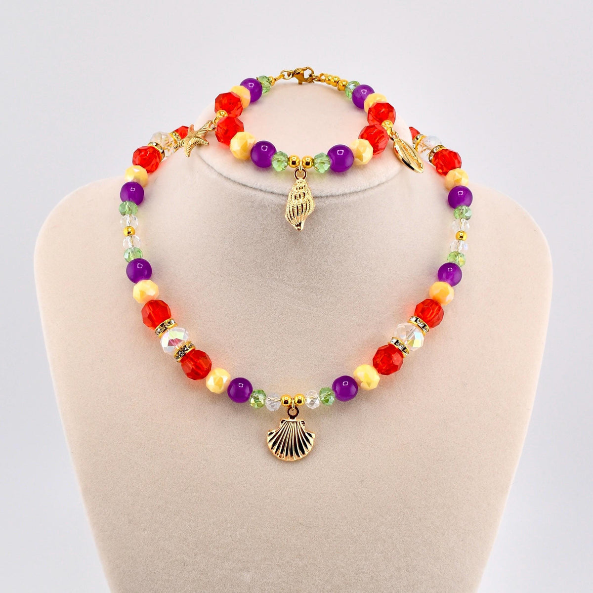 Princess Ariel Mermaid Necklace and Bracelet Set