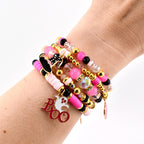 Pink and Black Halloween Charm Bracelet Set of 5