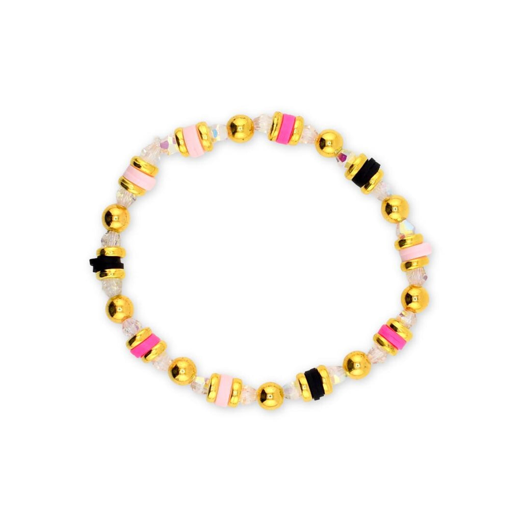 Pink and Black Halloween Charm Bracelet Set of 5