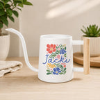 Personalized Watering Can with Colorful Floral Design and Name