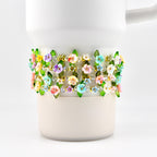 Pastel Flower Beaded Bracelet | Handmade Floral Stretch Jewelry | Spring Garden Charm