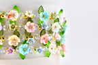 Pastel Flower Beaded Bracelet | Handmade Floral Stretch Jewelry | Spring Garden Charm