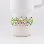 Pastel Flower Beaded Bracelet | Handmade Floral Stretch Jewelry | Spring Garden Charm