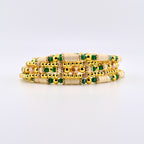 Heirloom Floral Cream Bracelet Collection: Green Gold and Cream Beaded Handmade Bracelets