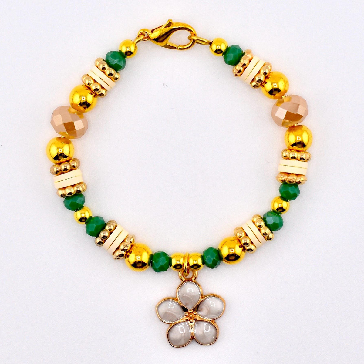Heirloom Floral Cream Tumbler Handle Bracelet