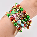 Christmas Beaded Bracelet Stack: Handmade Holiday Charm Bracelets