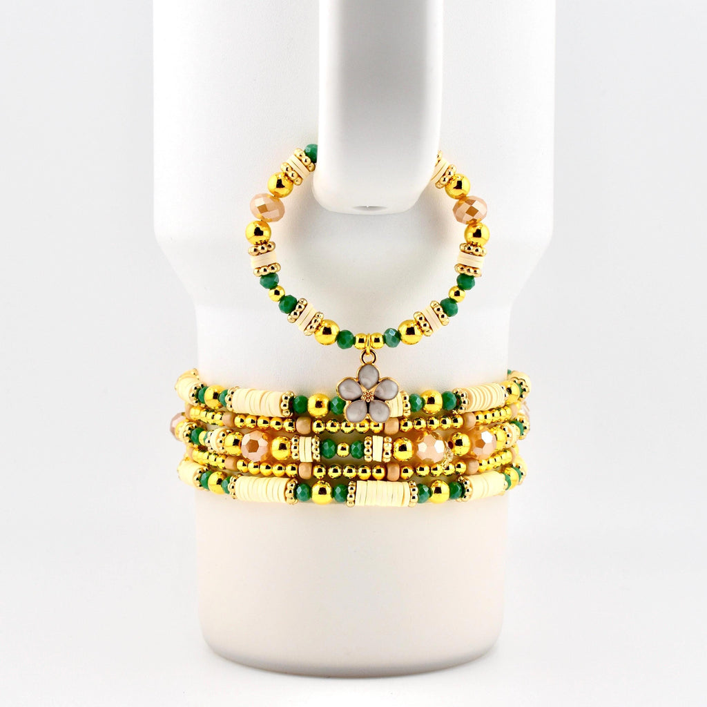 Heirloom Floral Cream Tumbler Handle Bracelet