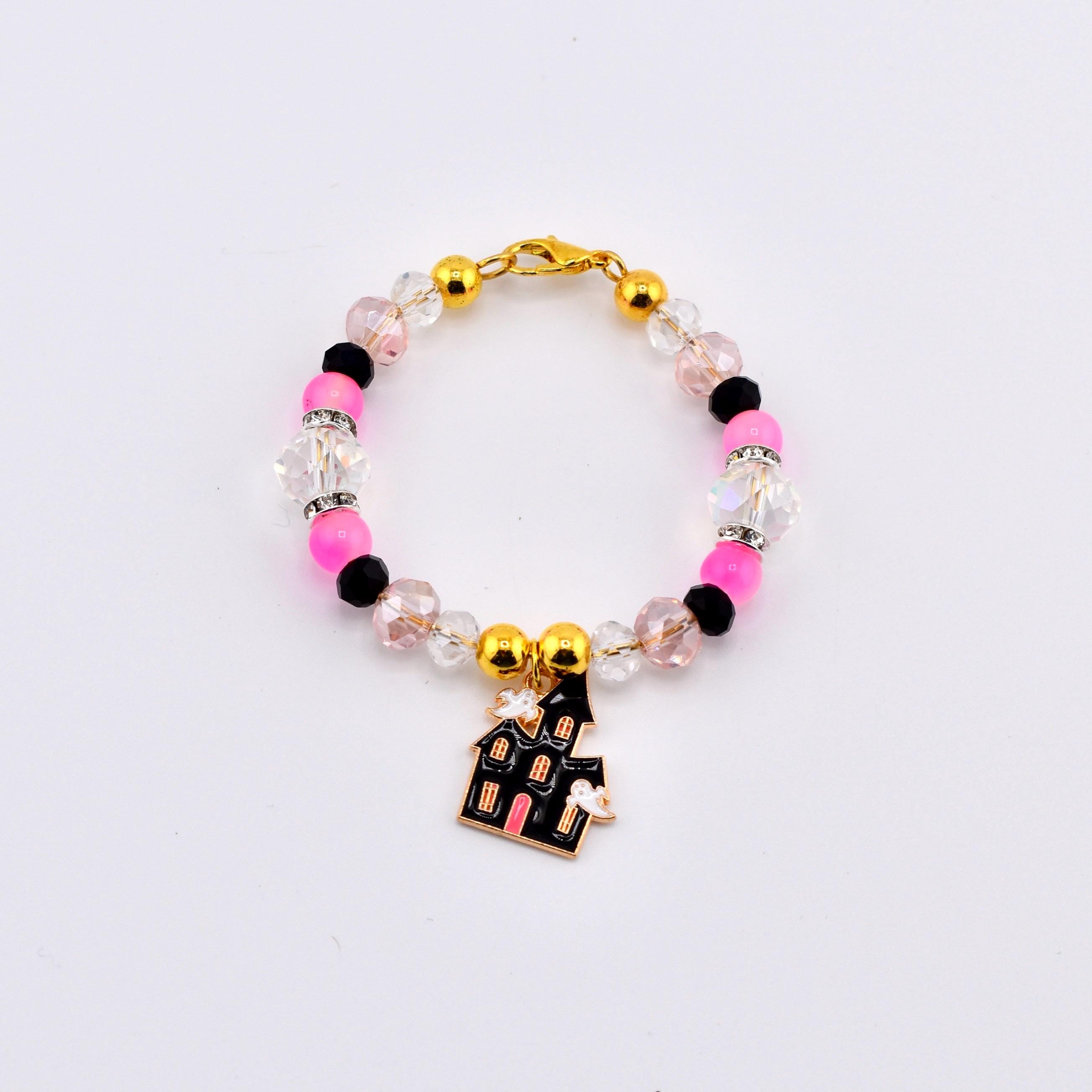 Pink and Black Halloween Tumbler Handle Charm
