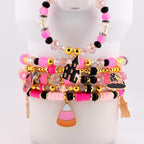 Pink and Black Halloween Tumbler Handle Charm