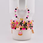 Pink and Black Halloween Tumbler Handle Charm