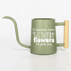 Personalized Watering Can with Flower Design and Customizable Name or Word