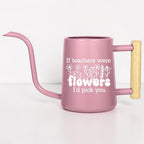 Personalized Watering Can with Flower Design and Customizable Name or Word