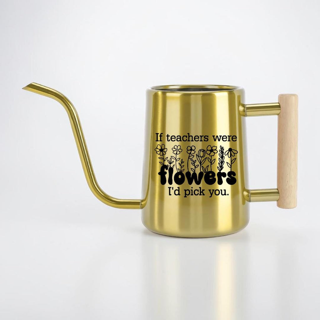 Personalized Watering Can with Flower Design and Customizable Name or Word