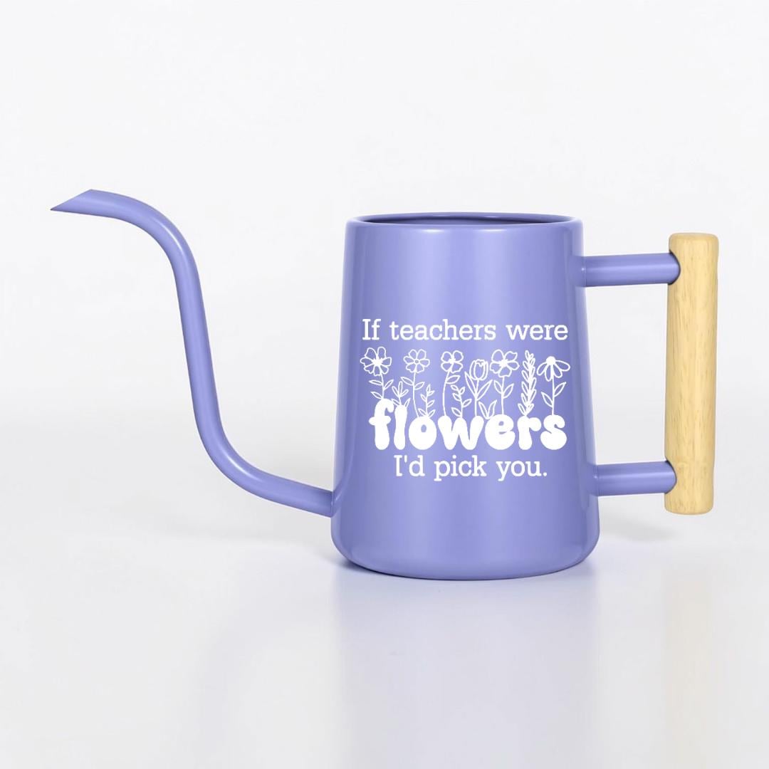 Personalized Watering Can with Flower Design and Customizable Name or Word